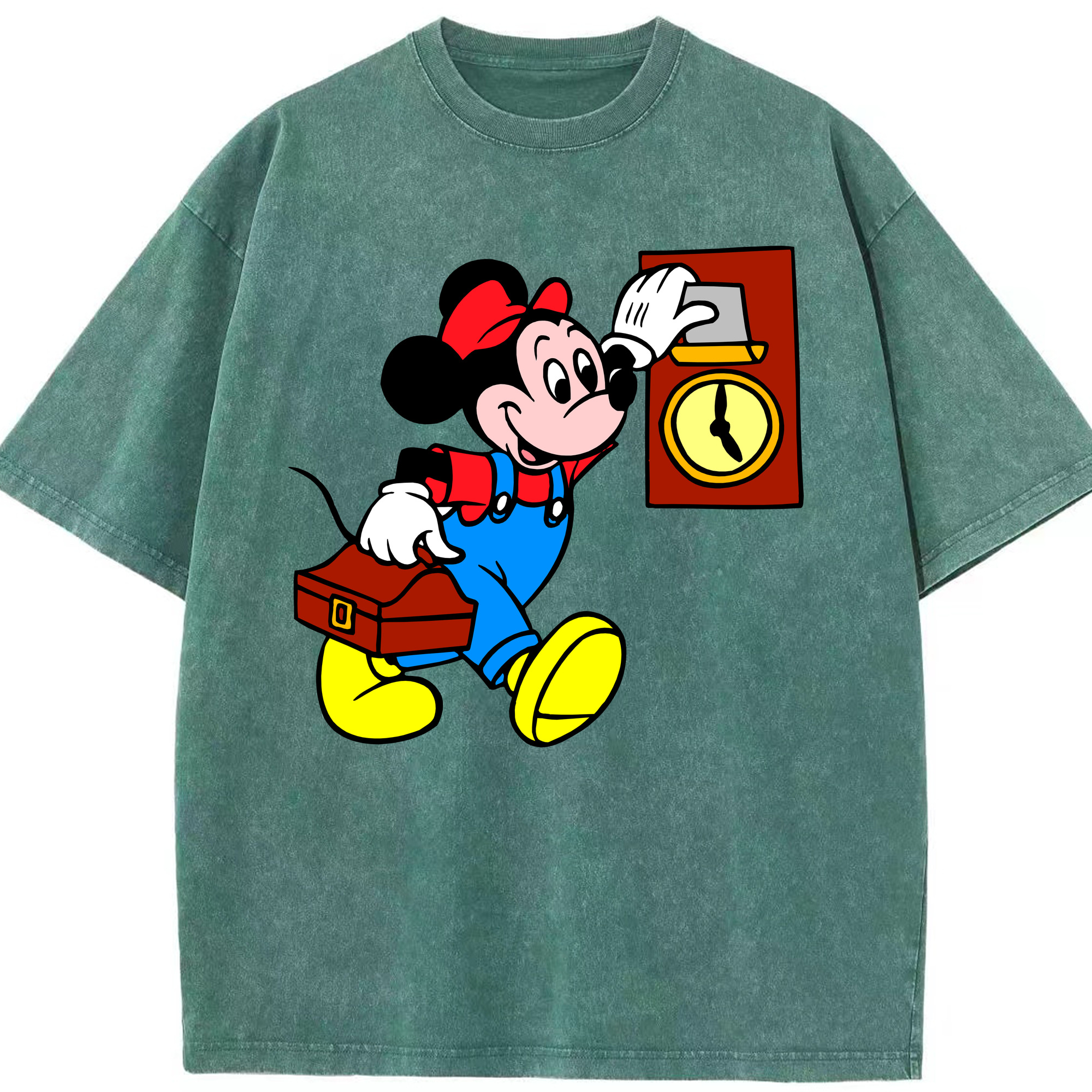 （画像用） ミッキーマウス Mickey Mouse 綿100% ヴィンテージ風 半袖Tシャツ（フロントプリント）